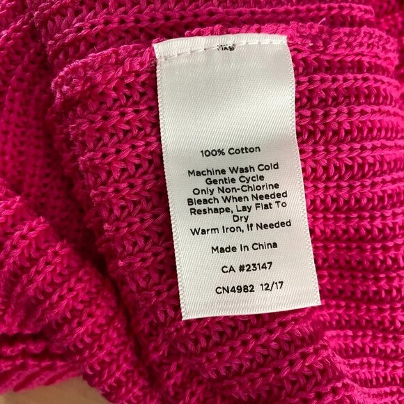 Talbots Sweater Women's Medium Pink Solid Cotton Knit NWT TP-2169‎ - Picture 7 of 7